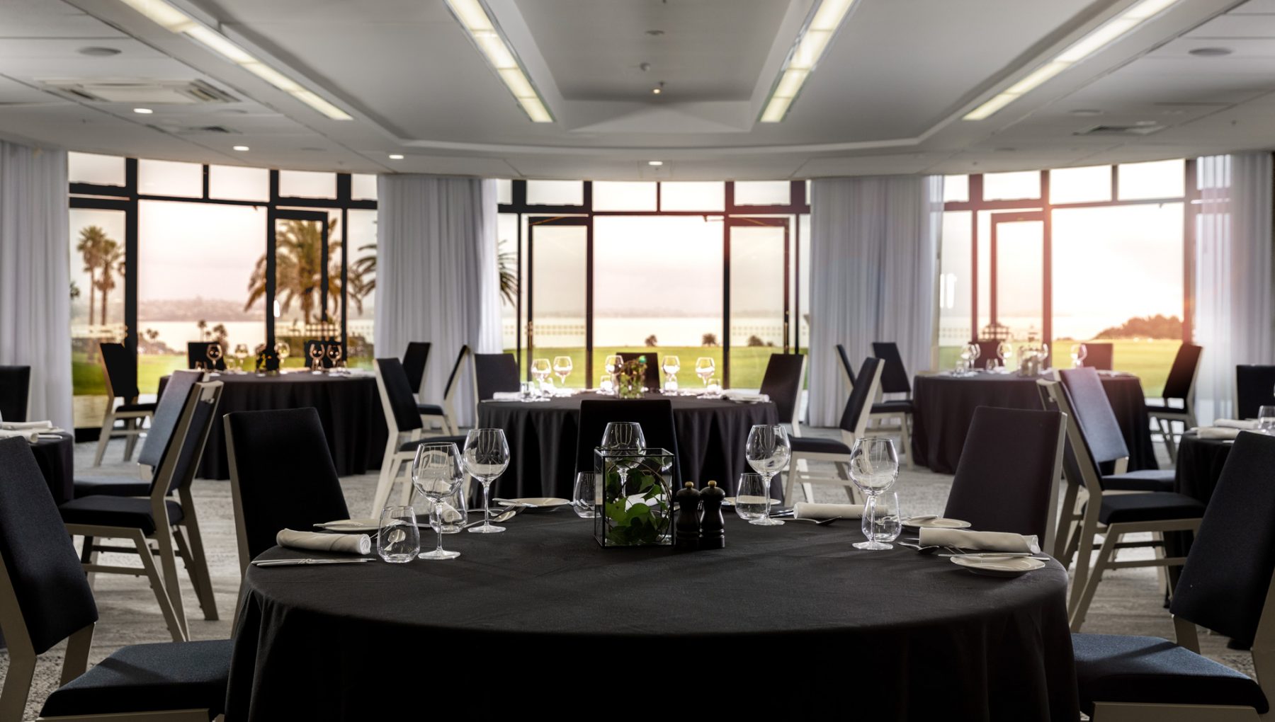Dinner Setup by the Water's Edge at Venue Hire Auckland