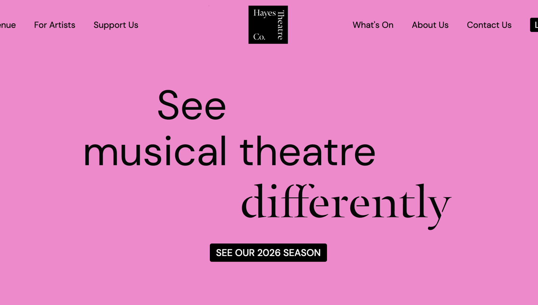 Hayes Theatre Co 2026 Season – Elizabeth Bay