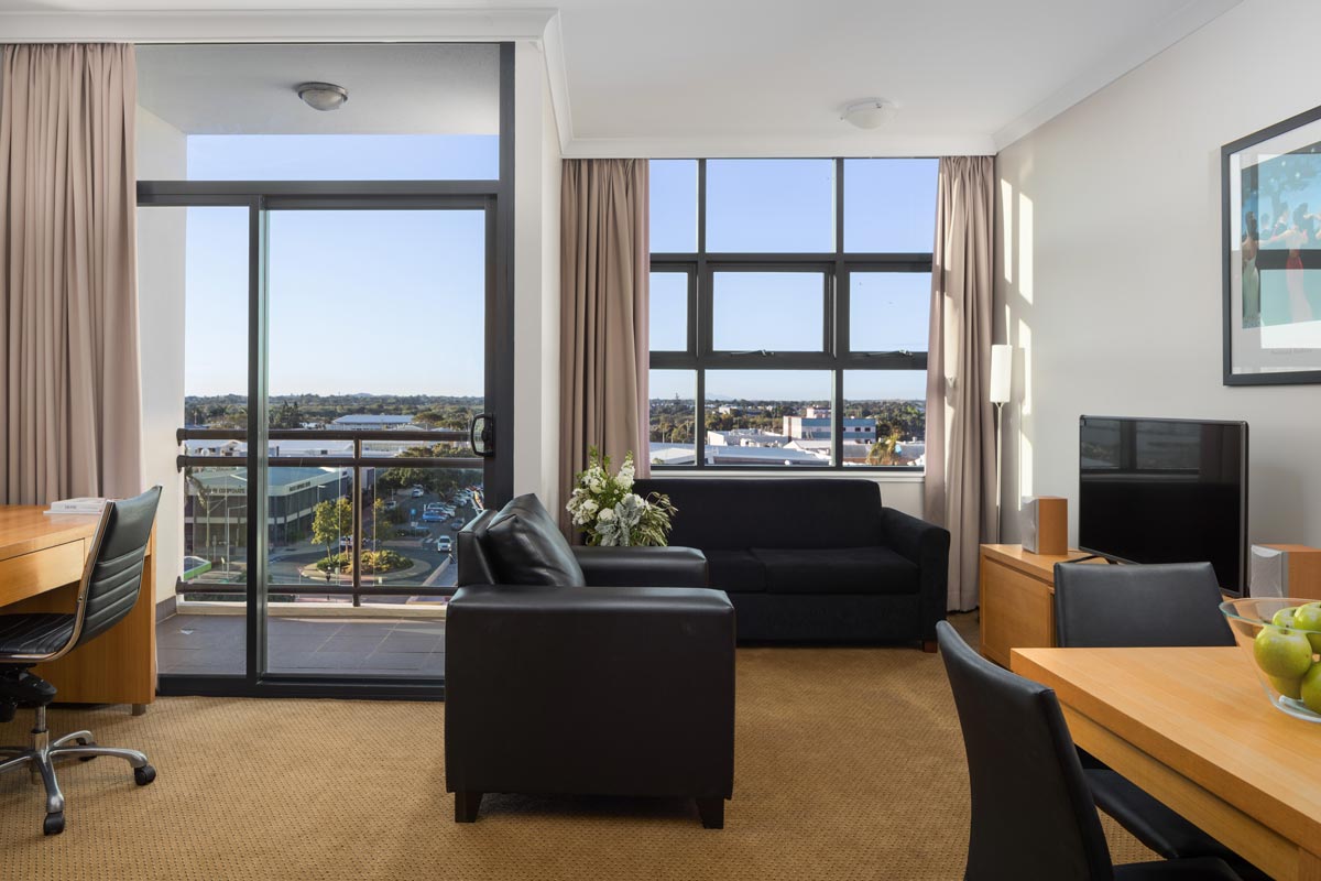 One Bedroom Suite - Living Room - Rydges Mackay Suites