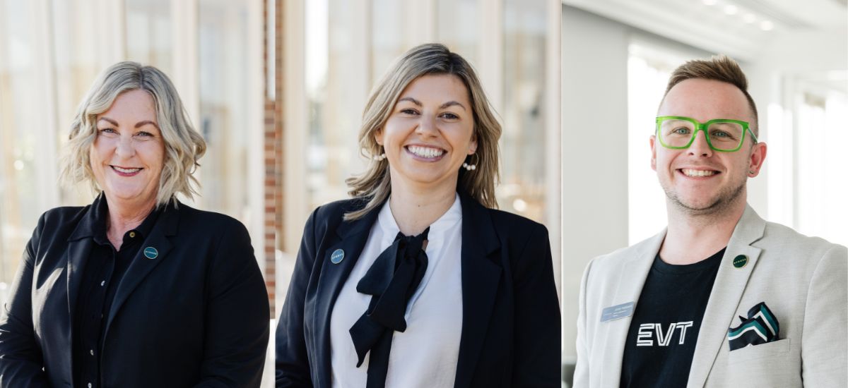 Kim, Natasha and Jordy; the professional Conferencing and Events Sales and Planning Team at Rydges Newcastle